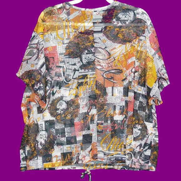 Full Circle Trends with Love Short Sleeve Colorful Mesh Top - Picture 3 of 3